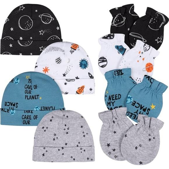 Gerber Unisex Baby 8-Piece and 9-Piece Cap and Mitten Sets